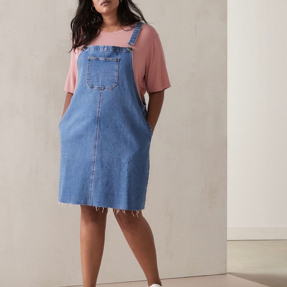 Denim Skirtall with Raw Hem - Picture 1 of 5